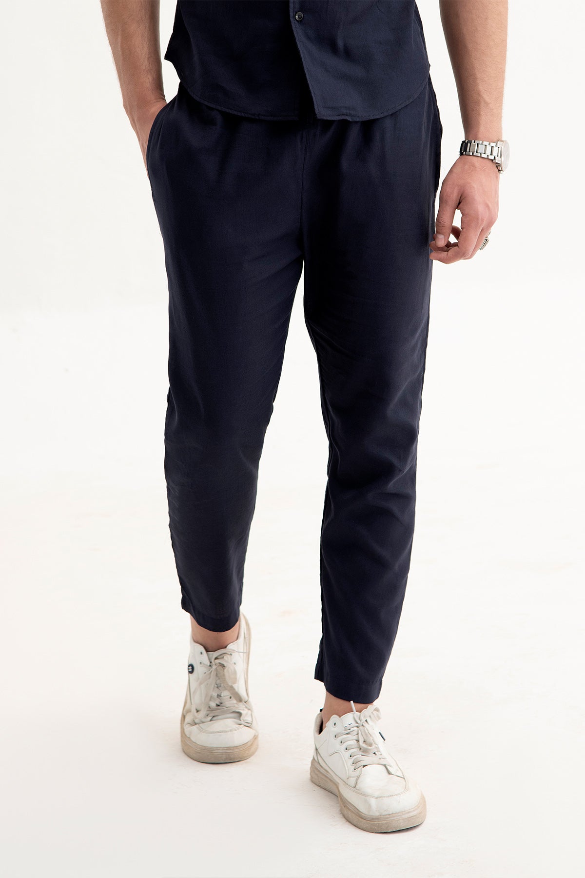 Navy Blue Irish Linen trouser