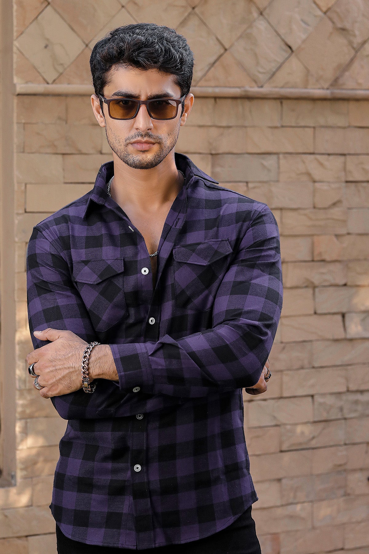 Flannel in Purple and Black
