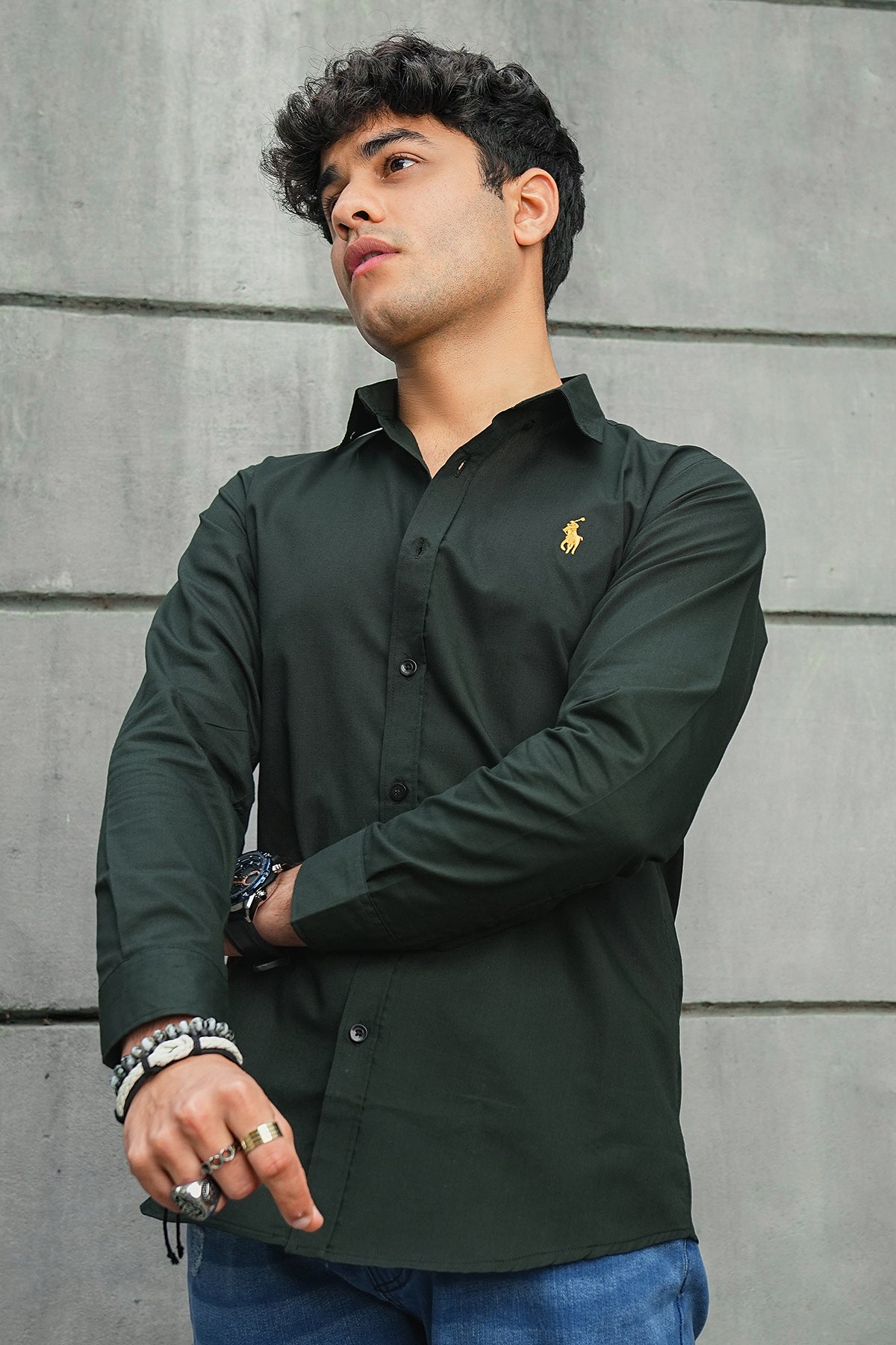 Dark Green Casual Shirt