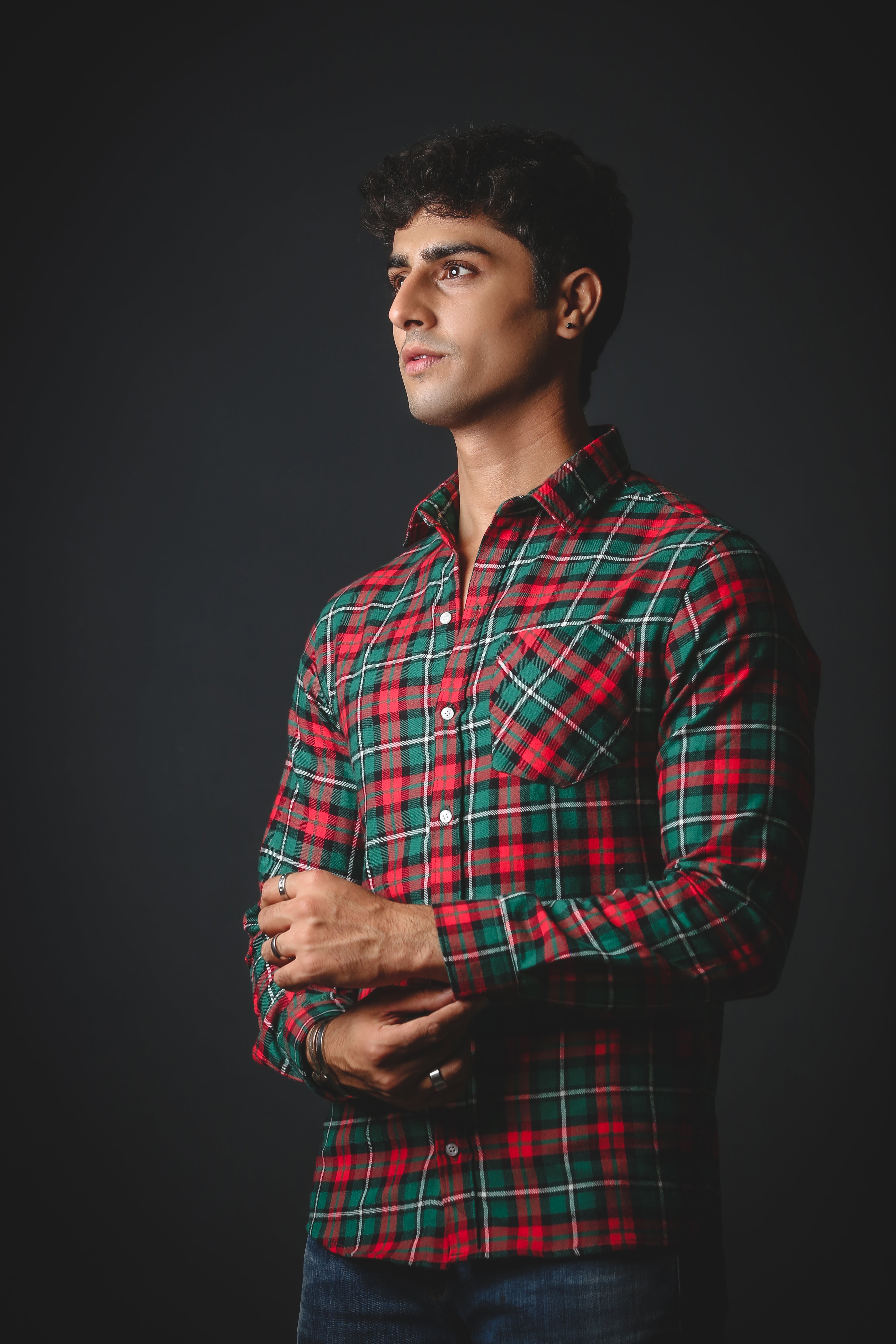 Red & Green Flannel Shirt