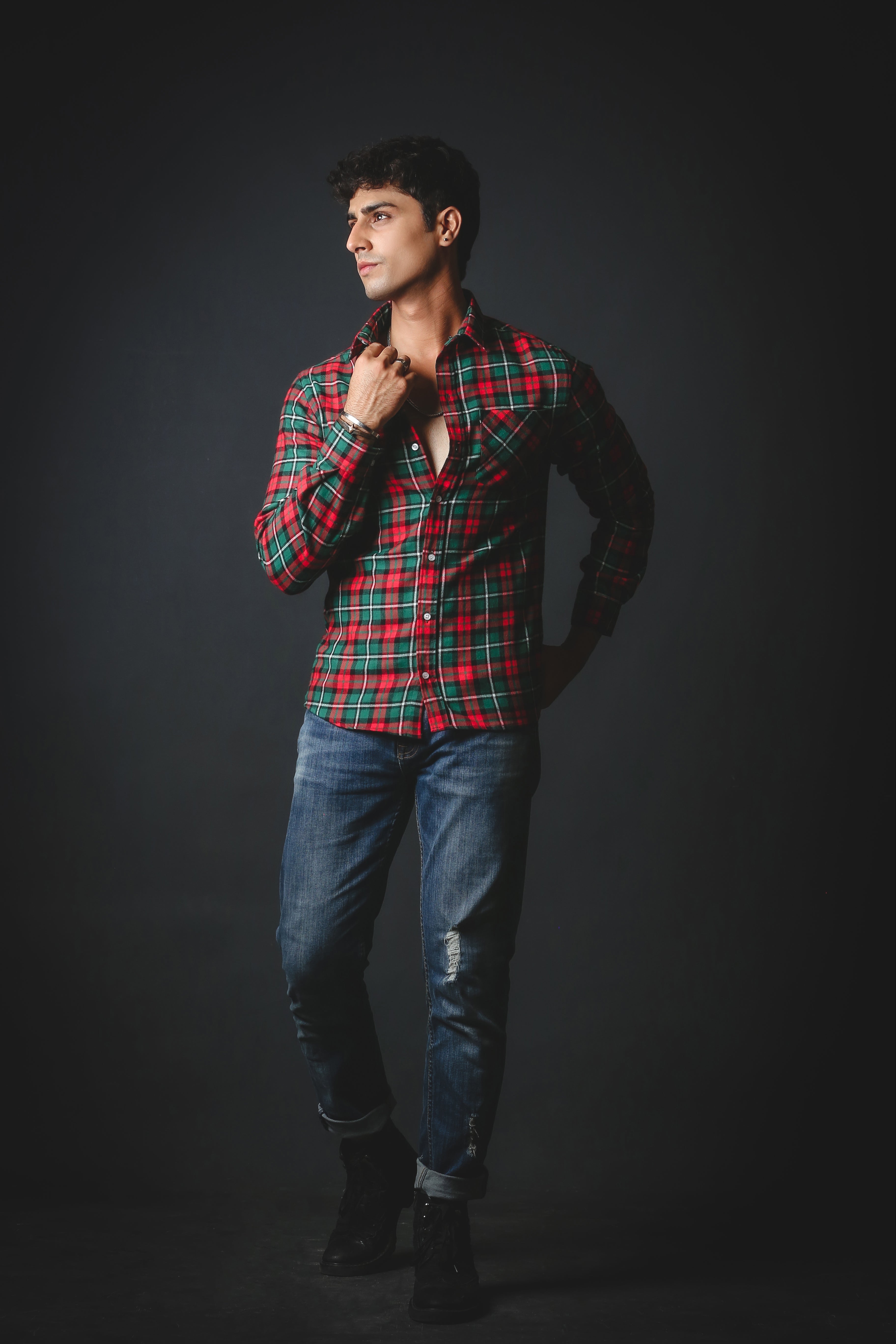 Red & Green Flannel Shirt