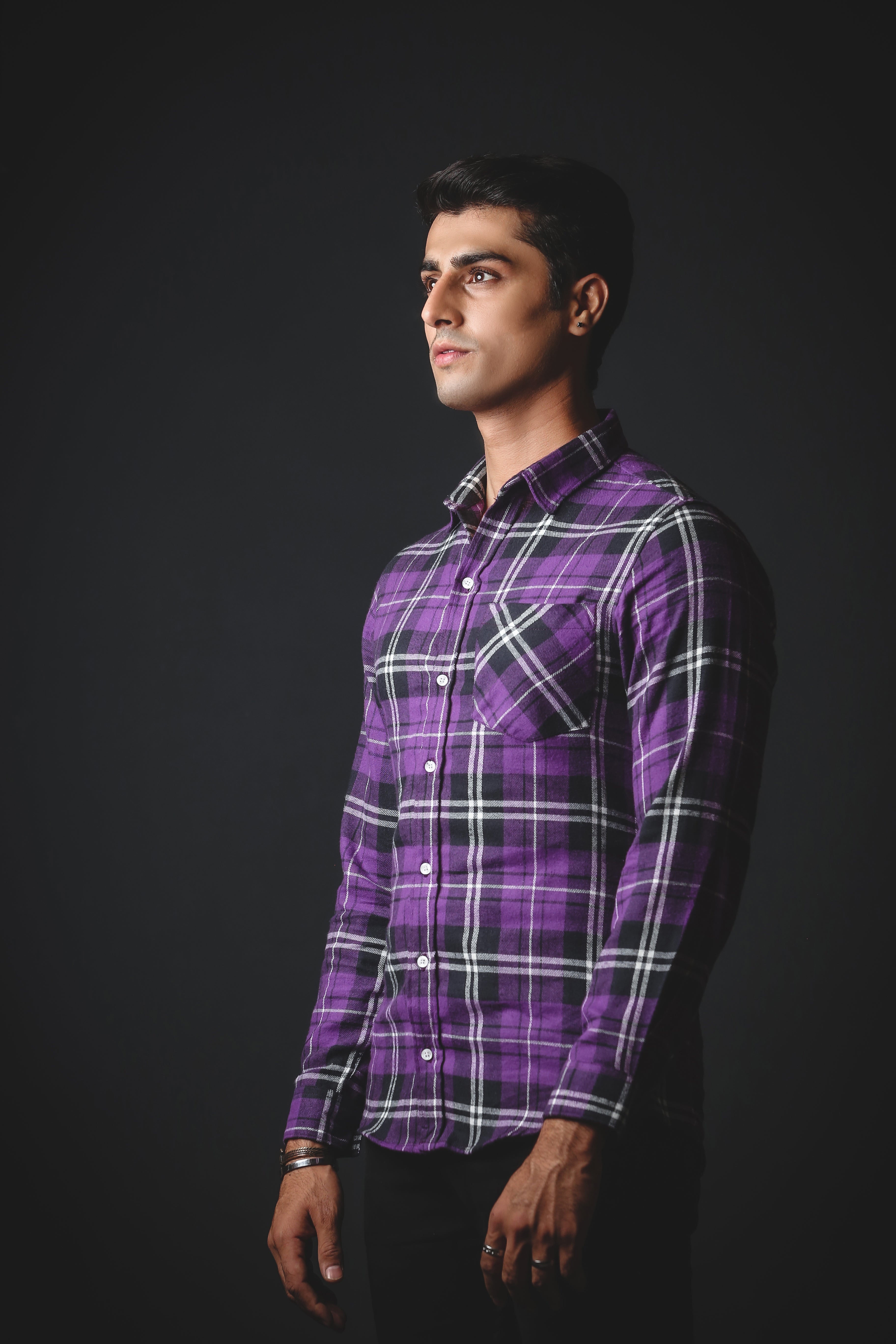 Purple and Black Flannel Shirt